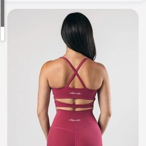 Alphalete surface altitude bra in candy apple
